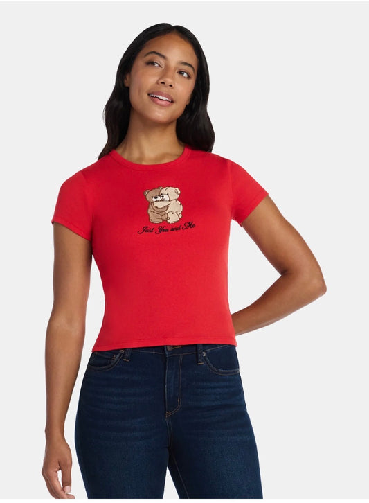 CAMISETA ROJA OSITOS BORDADOS