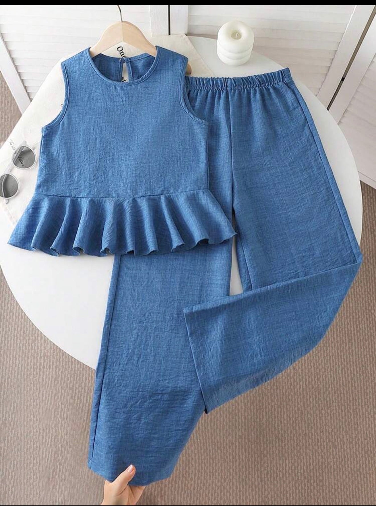 CONJUNTO AZUL PEPLUM