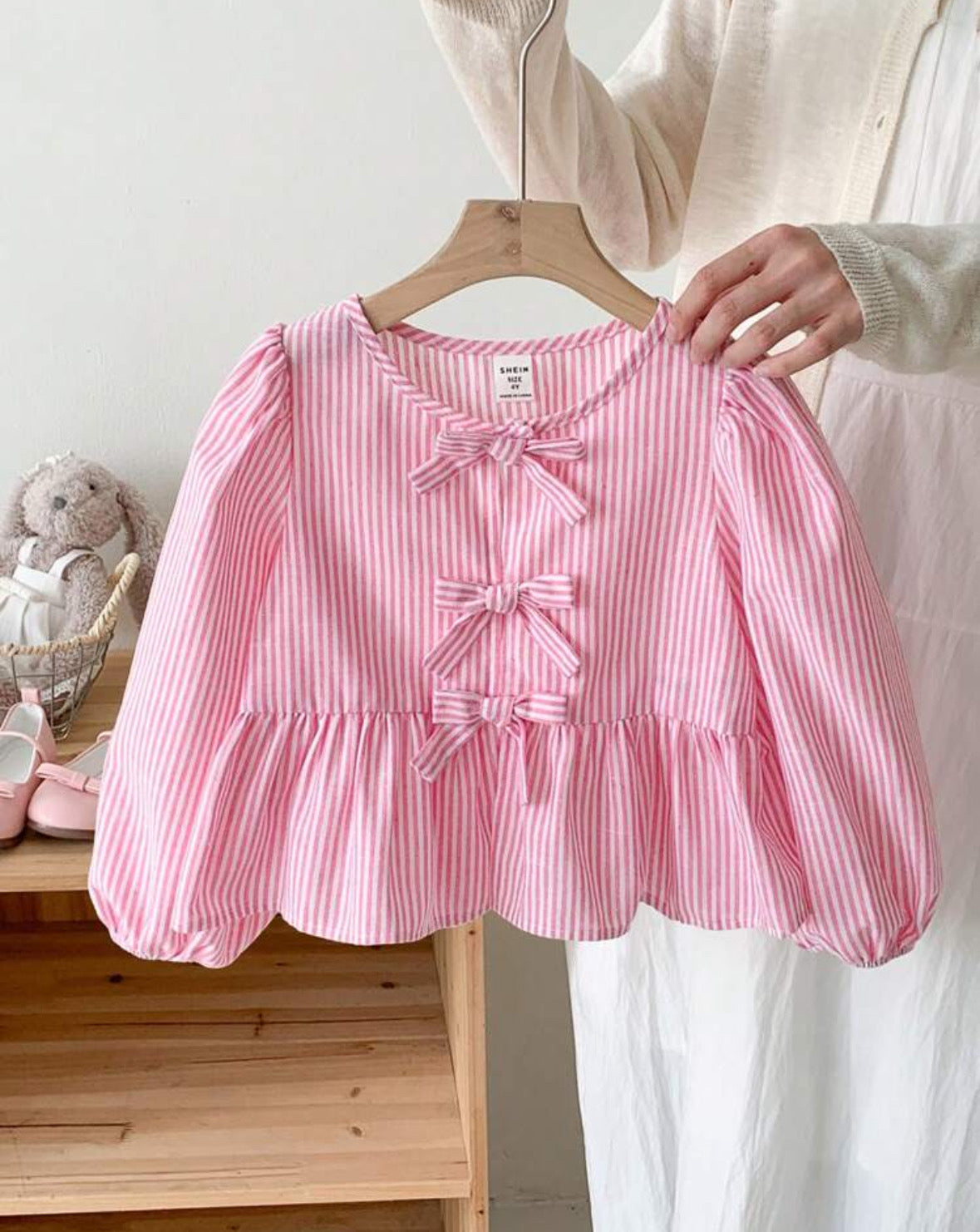 Blusa rosa rayada chonguitos