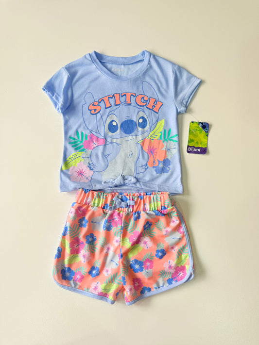 Conjunto Stitch short flores