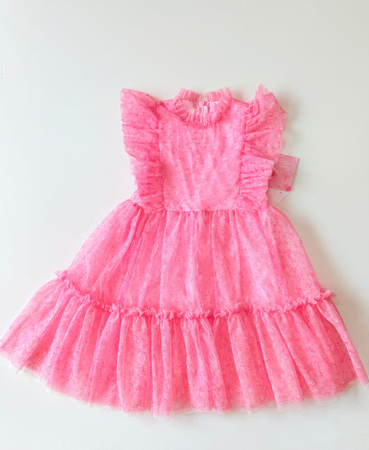 Vestido flores tul Rosa