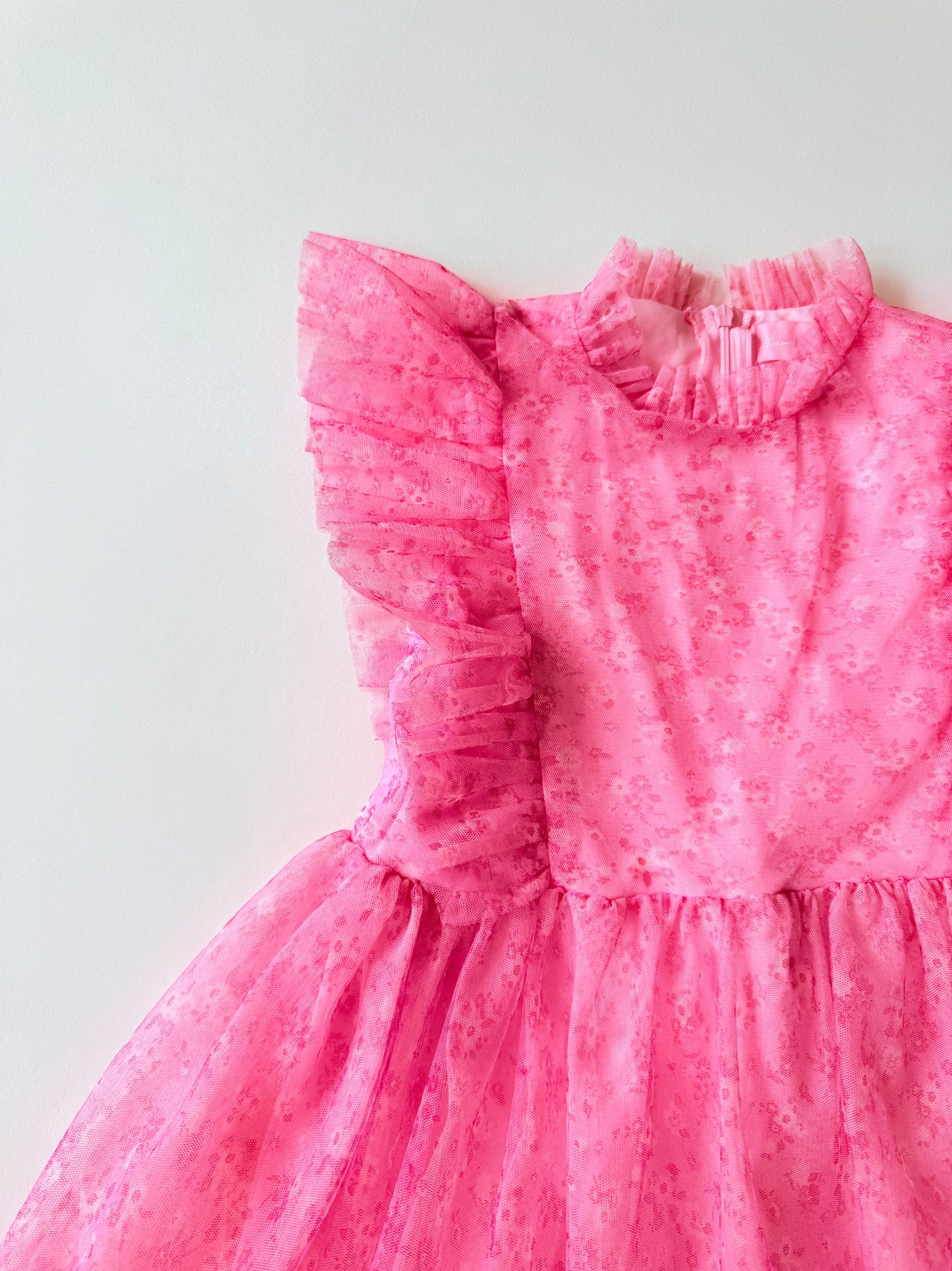 Vestido flores tul Rosa