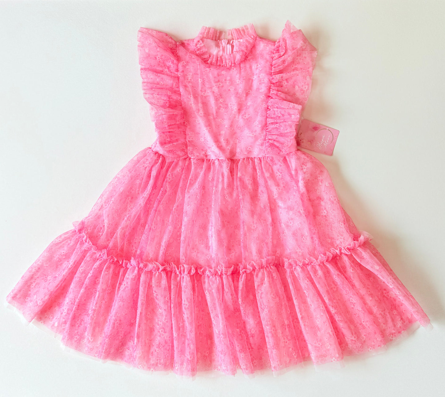 Vestido flores tul Rosa