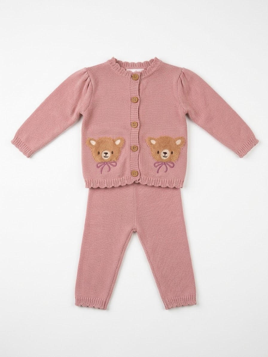 CONJUNTO ROSA OSITOS BEBÉ