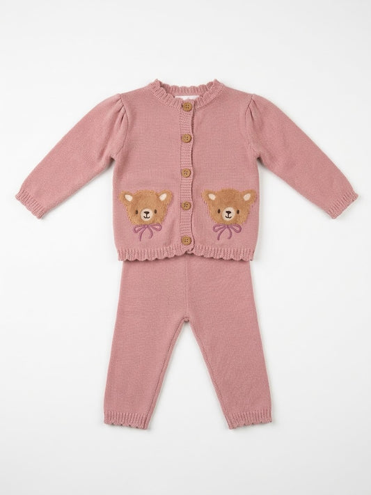 CONJUNTO ROSA OSITOS BEBÉ