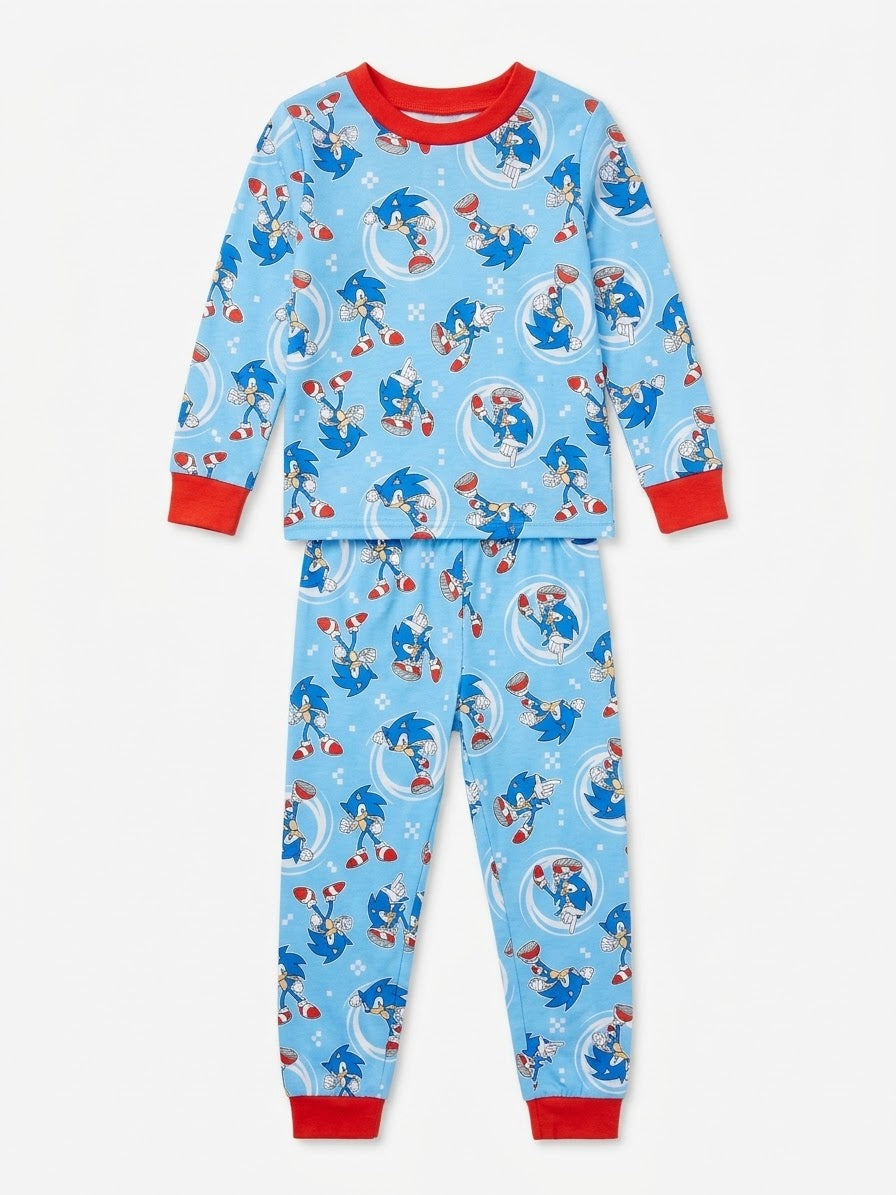 PIJAMA AZUL SONIC ESTAMPADA