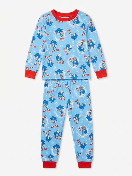 PIJAMA AZUL SONIC ESTAMPADA