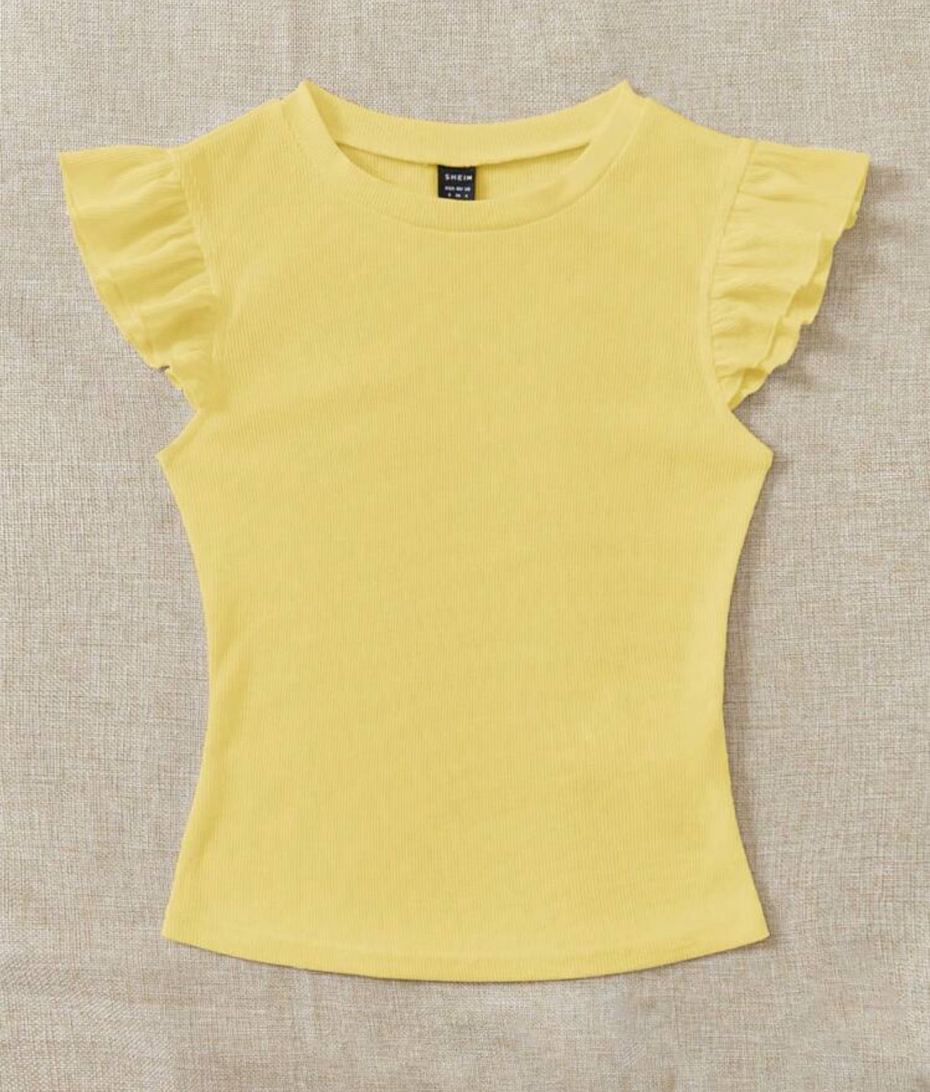 Camisa Manga Corta de Vuelos amarilla