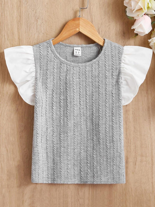 Camiseta con Vuelos Gris