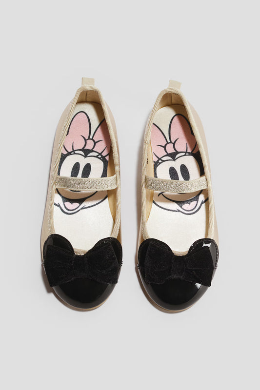 Flats Doradas con negro minnie  h&m