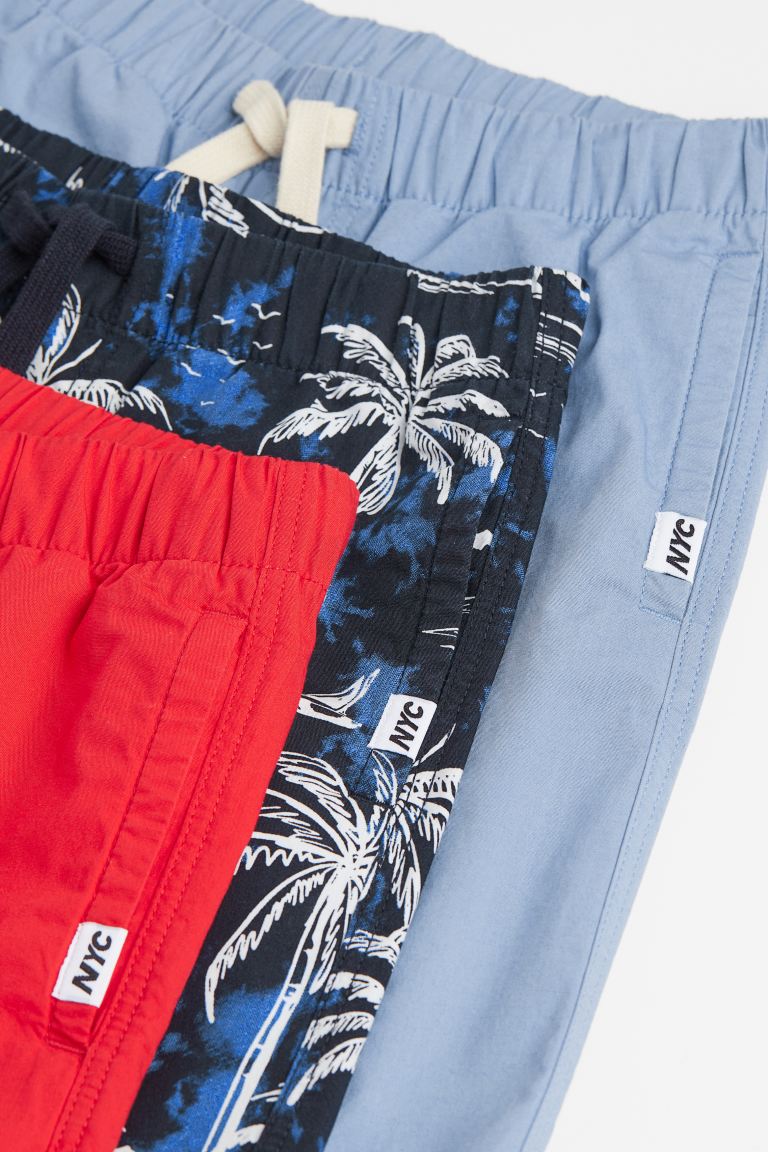 Shorts Rojos/Palmeras/Gris