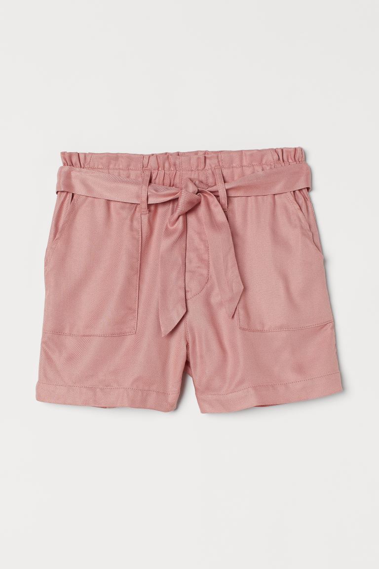 Shorts con cinturón de lazo Rosa Viejo