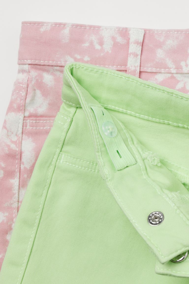 Shorts Rosados Tie Dye/Verde neon