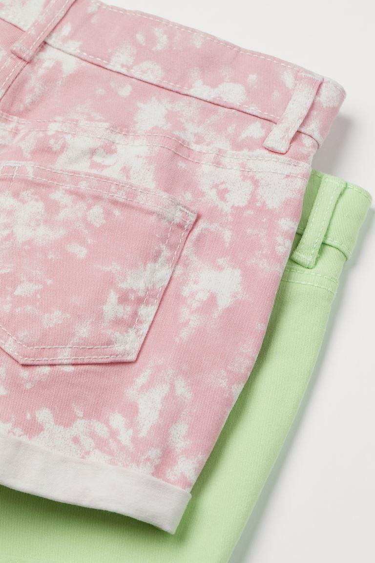 Shorts Rosados Tie Dye/Verde neon