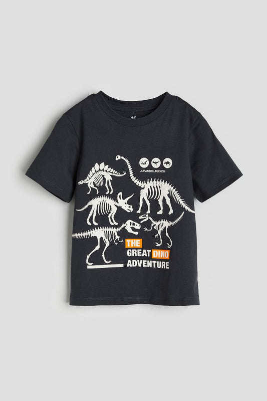 Camiseta Negro de Dinosaurios