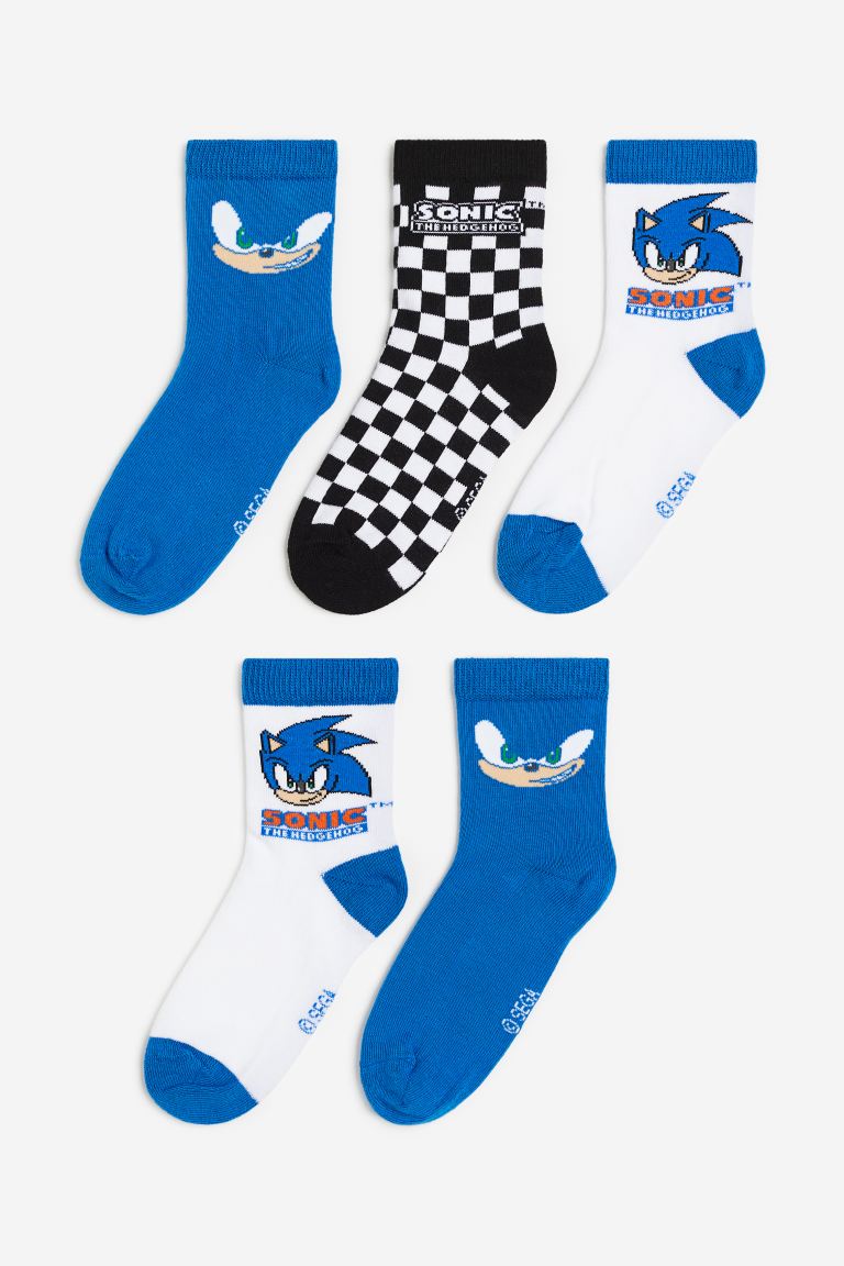 Paquete de 5 Calcetines Altos de Sonic