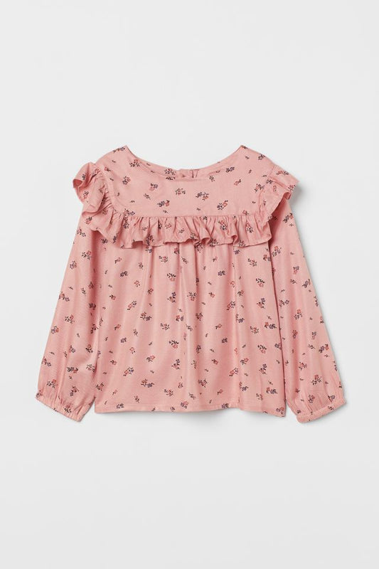 Blusa Flores Rosa viejo